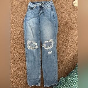 American Eagle Outfitters Ripped Blue Boyfriend Jeans